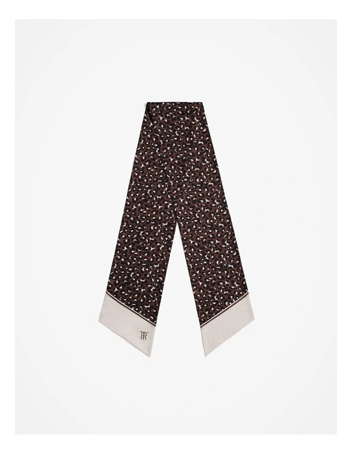Silk Leopard Scarf in Bitter Chocolate image 1