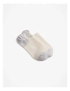 Low Cut Rib Sock in White