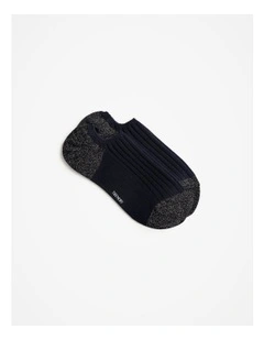 Low Cut Rib Socks in Night Sky