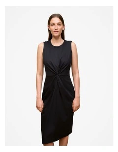 Cotton Twist Front Dress in Black
