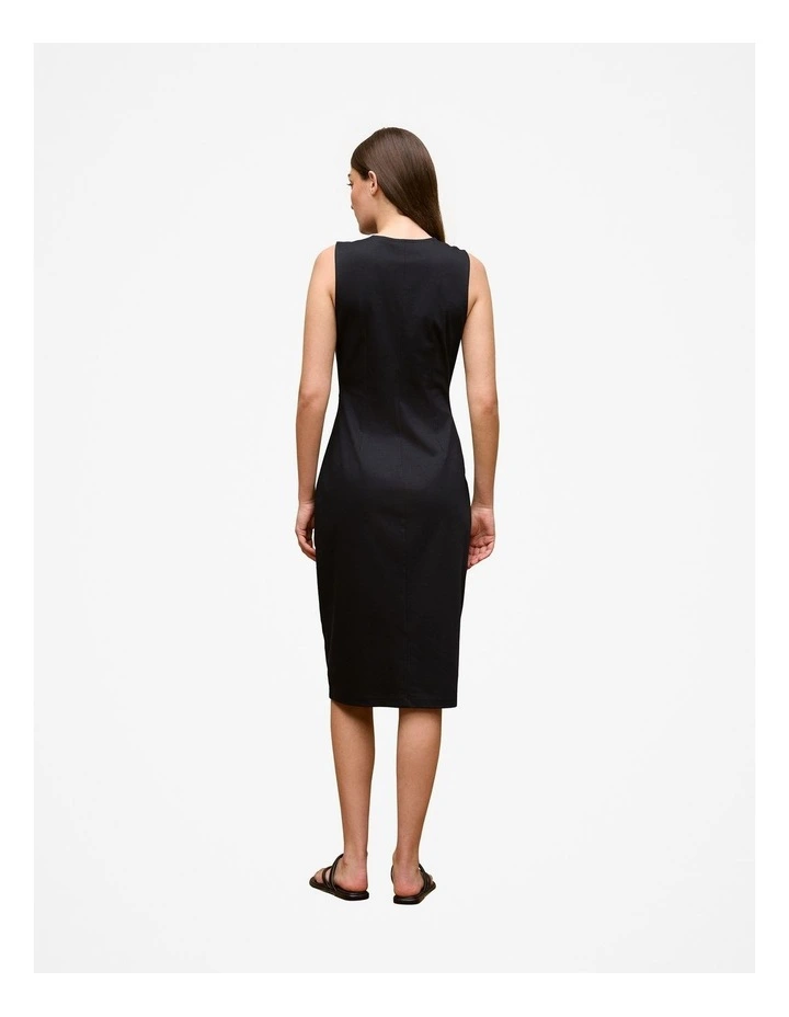 Cotton Twist Front Dress in Black image 5