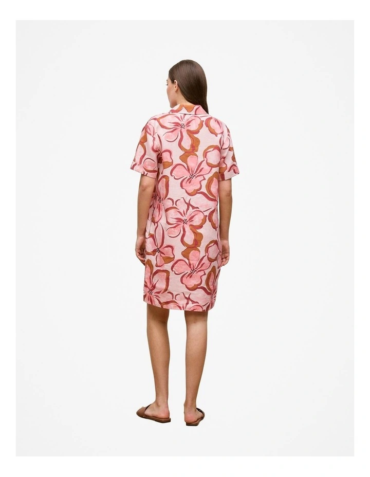 Peony Linen Popover Shift Dress in Soft Pink image 4