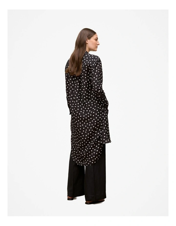 Spot Relaxed Shirt Dress in Black image 6