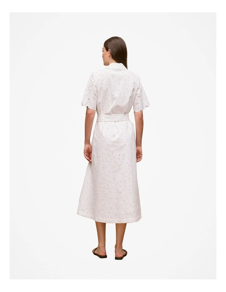 Peony Cutwork Dress in White image 5