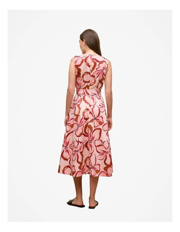 Peony Sateen Sleeveless Dress in Soft Pink image 6
