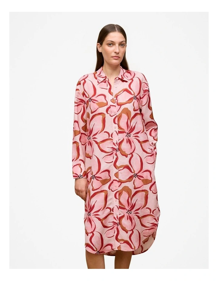 Peony Relaxed Shirt Dress in Soft Pink image 1
