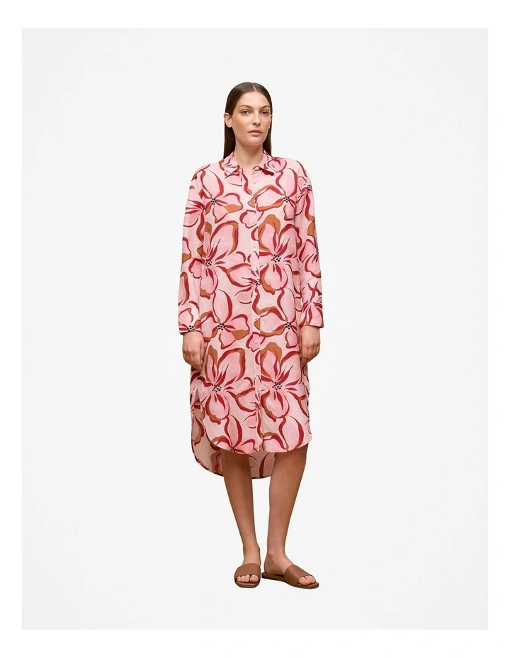 Peony Relaxed Shirt Dress in Soft Pink image 2