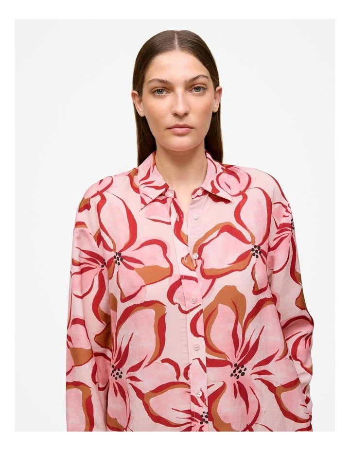 Peony Relaxed Shirt Dress in Soft Pink image 3