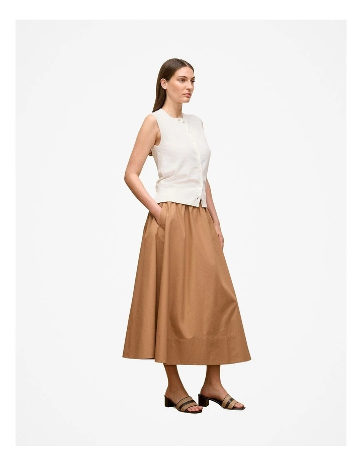 Cotton Cashmere Knit Vest in White image 5