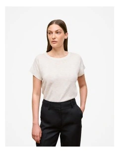 Linen Cotton Relaxed T-shirt in White