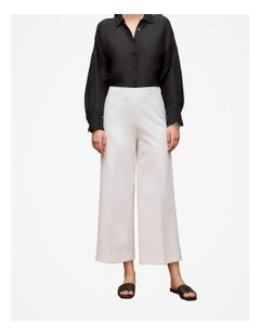 Bi-Stretch Soft Culotte Pant in White