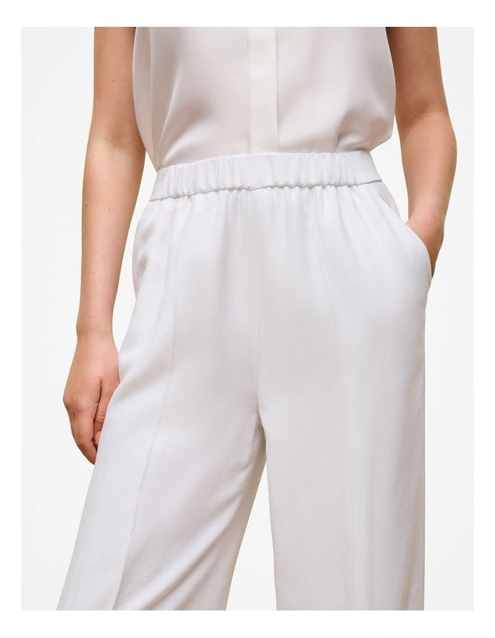 Soft Pinstitched Pant in White image 4