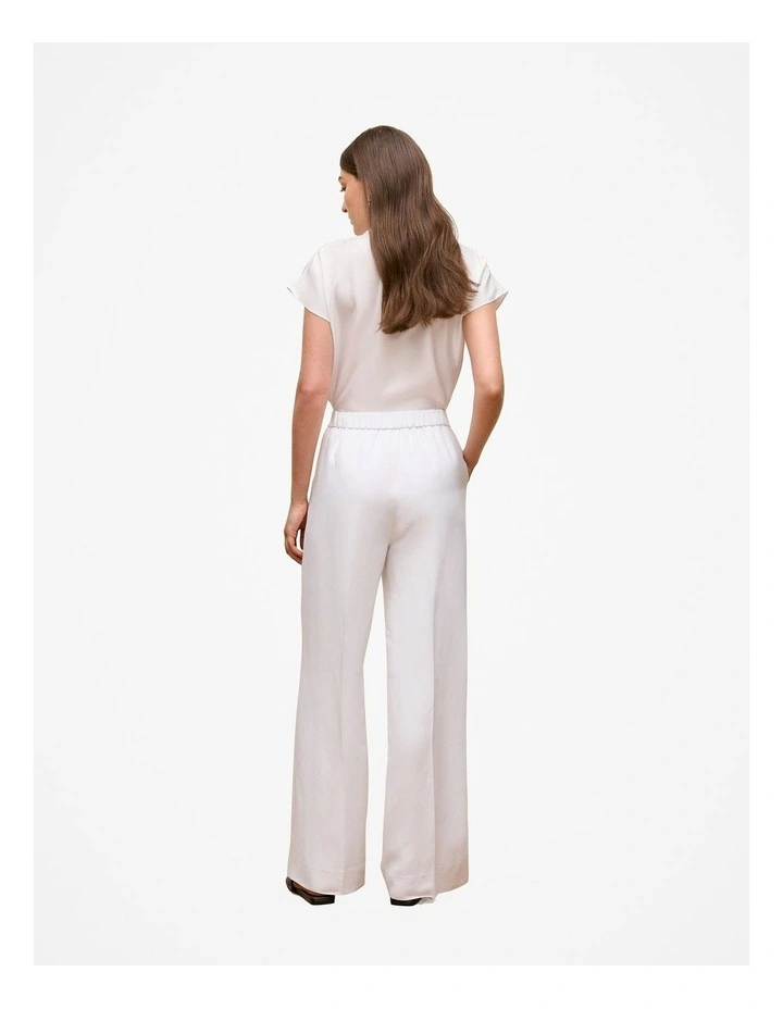 Soft Pinstitched Pant in White image 5