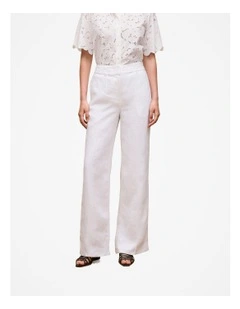 Linen Pintucked Pant in White