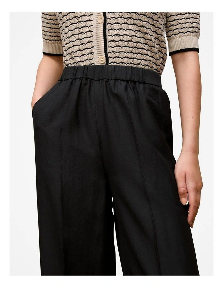 Soft Pinstitched Pant in Black image 3
