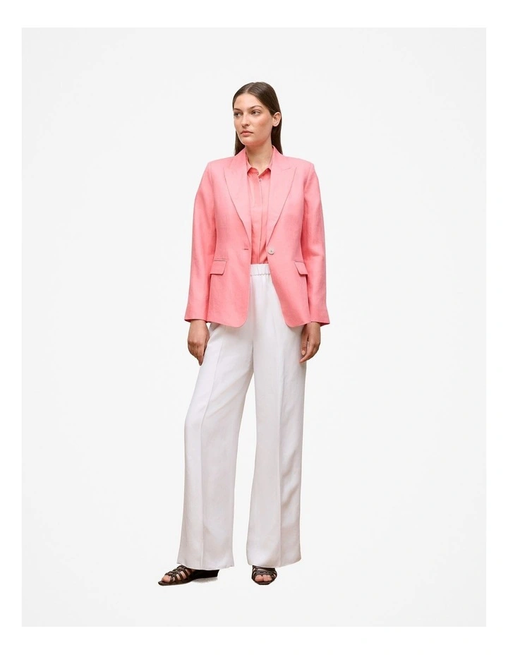 Silk Twill Cap Sleeve Shirt in Pink Peony image 2
