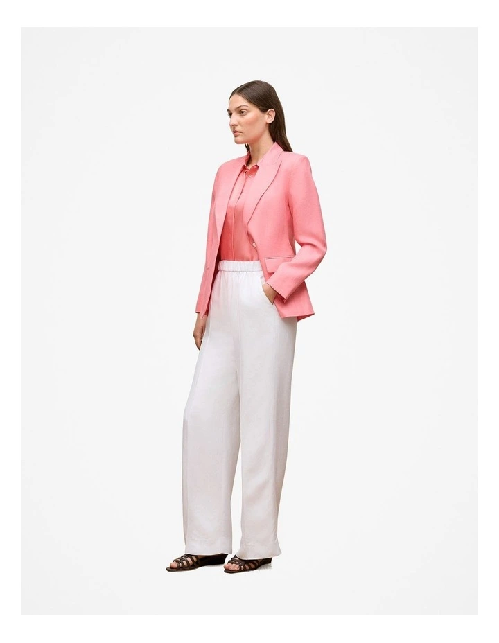 Silk Twill Cap Sleeve Shirt in Pink Peony image 4