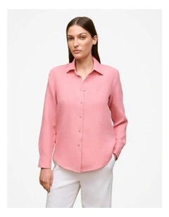Delave Linen Shirt in Pink Peony