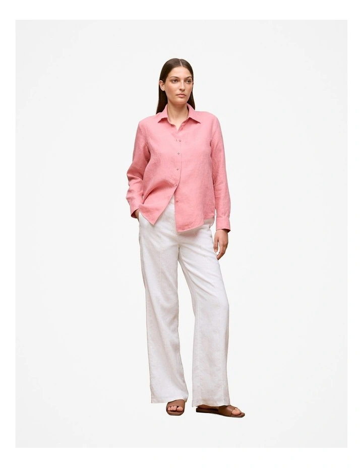 Delave Linen Shirt in Pink Peony image 2