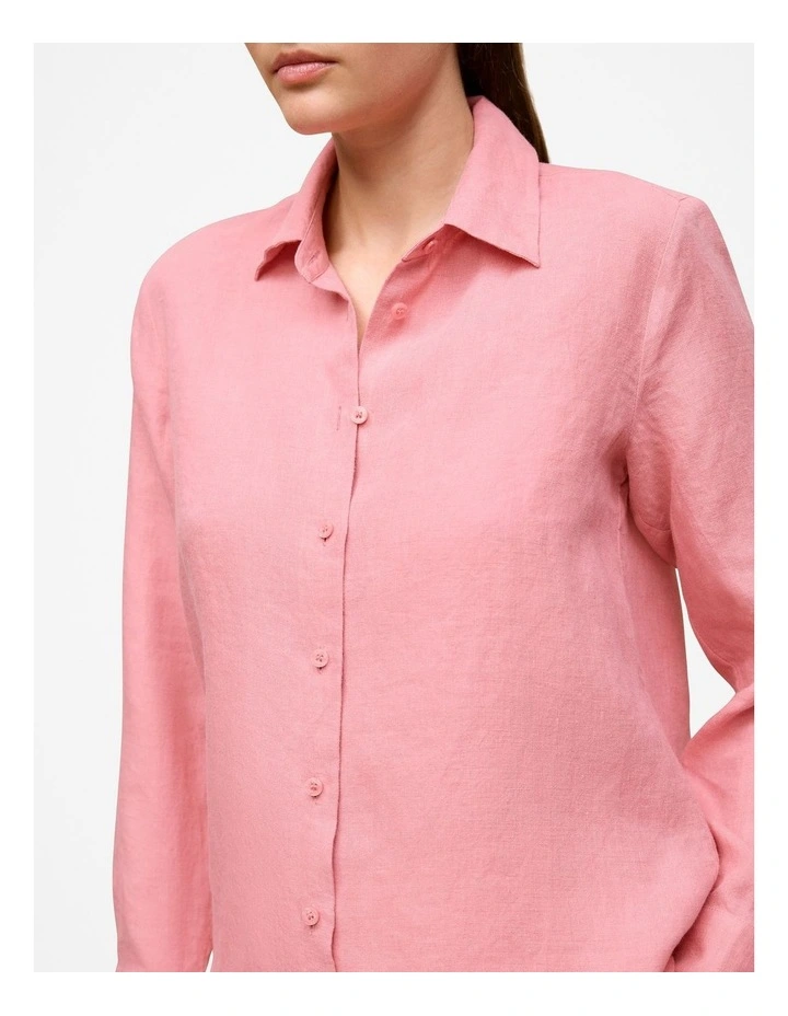 Delave Linen Shirt in Pink Peony image 3