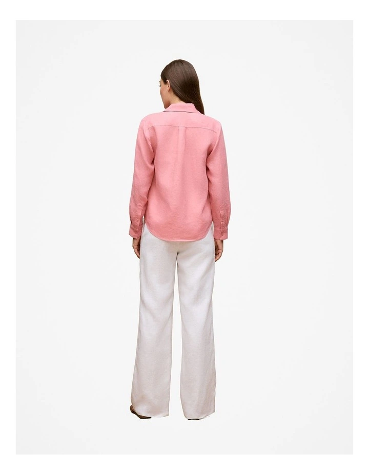 Delave Linen Shirt in Pink Peony image 4