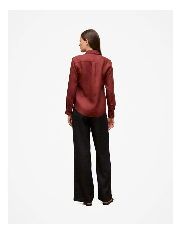 Linen Classic Shirt in Deep Red image 6