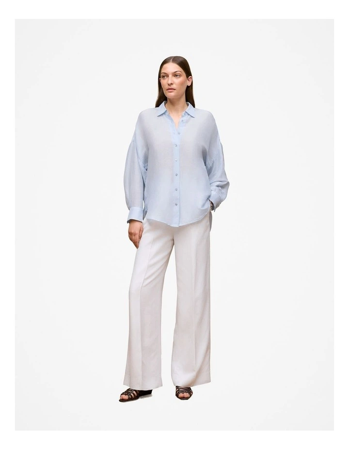 Linen Silk Resort Shirt in Ice Blue image 2