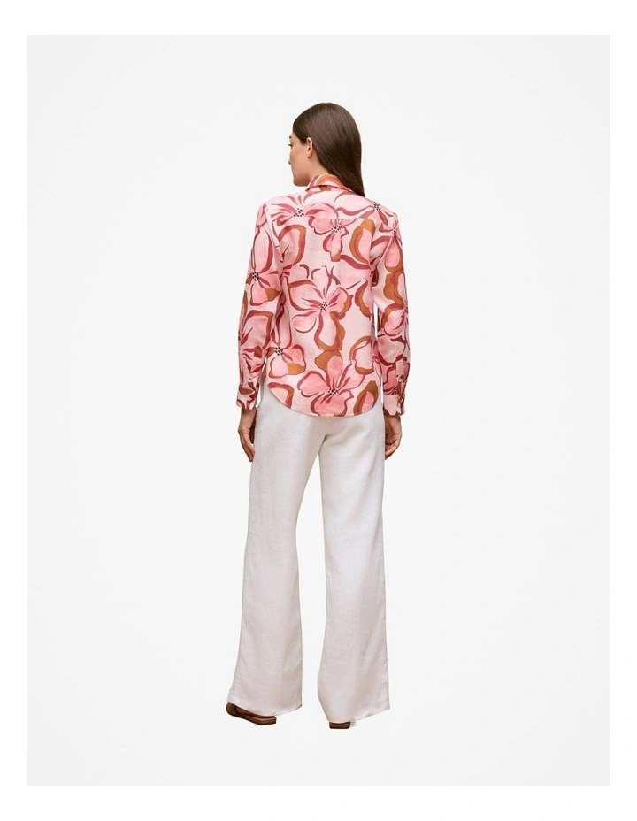 Peony Linen Classic Shirt in Soft Pink image 5