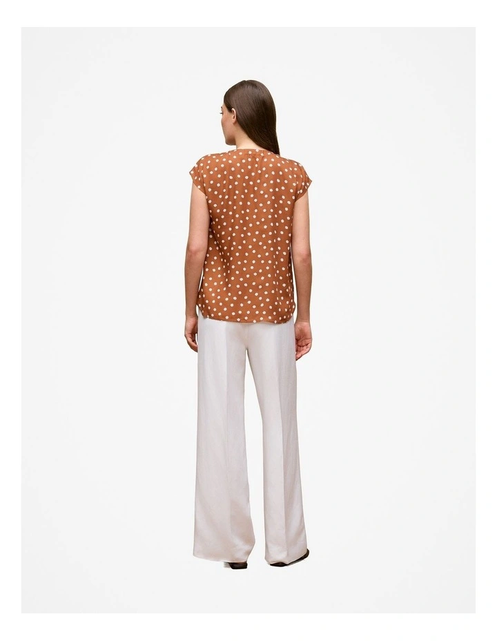 Spot Modal Cap Sleeve Blouse in Burnt Orange image 4