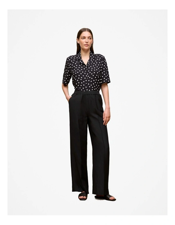 Spot Camp Collar Shirt in Black image 2