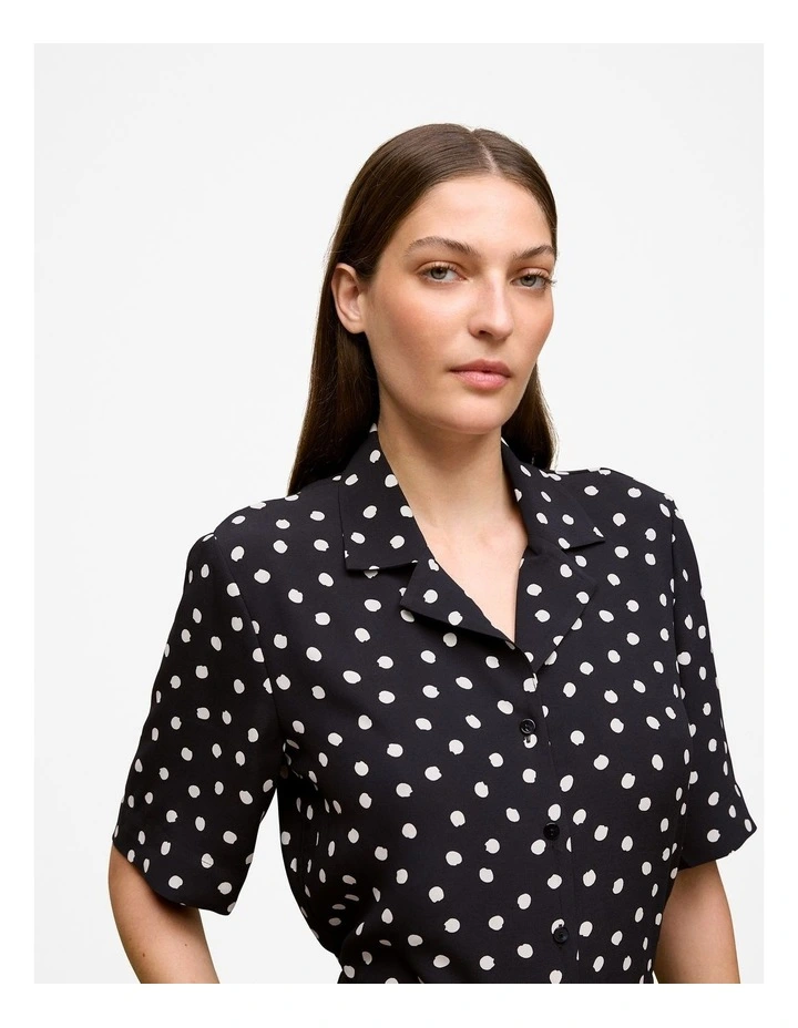 Spot Camp Collar Shirt in Black image 3