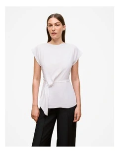 Twist Front Top in White