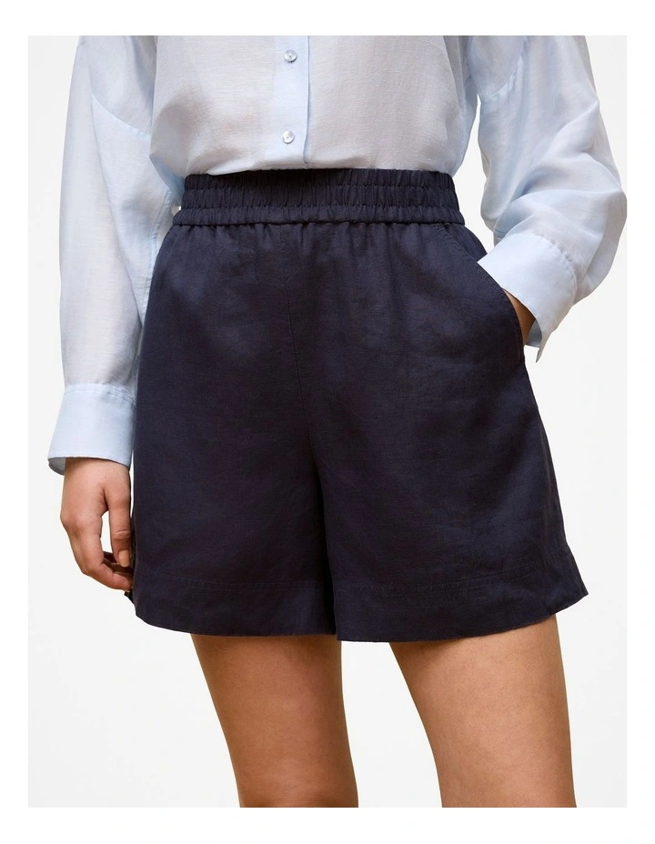 Linen Pull On Short in Night Sky image 3