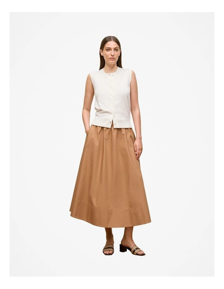 Poplin Pull On Skirt in Acorn image 3