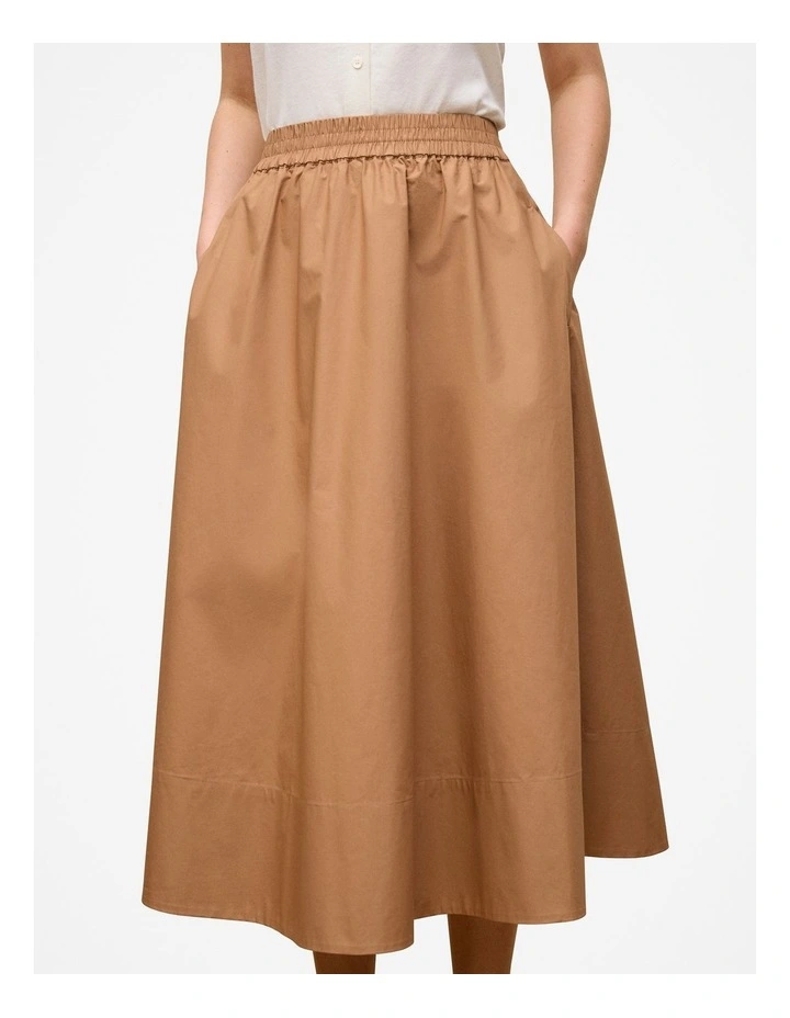 Poplin Pull On Skirt in Acorn image 4