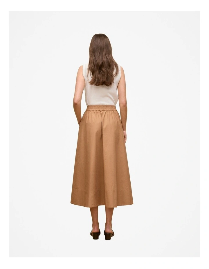 Poplin Pull On Skirt in Acorn image 5