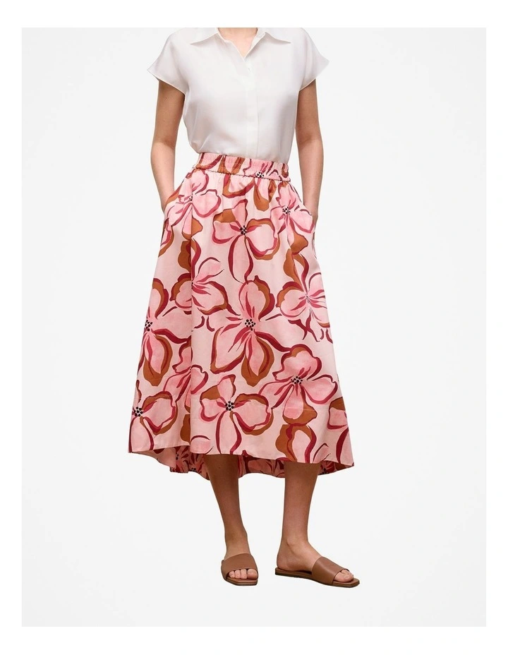 Peony Sateen Hi Lo Skirt in Soft Pink image 1