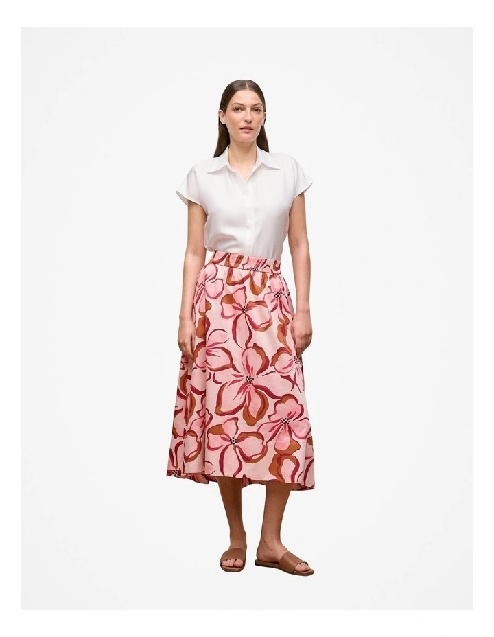 Peony Sateen Hi Lo Skirt in Soft Pink image 2