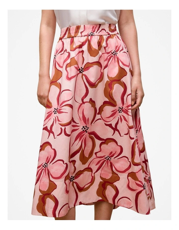 Peony Sateen Hi Lo Skirt in Soft Pink image 3