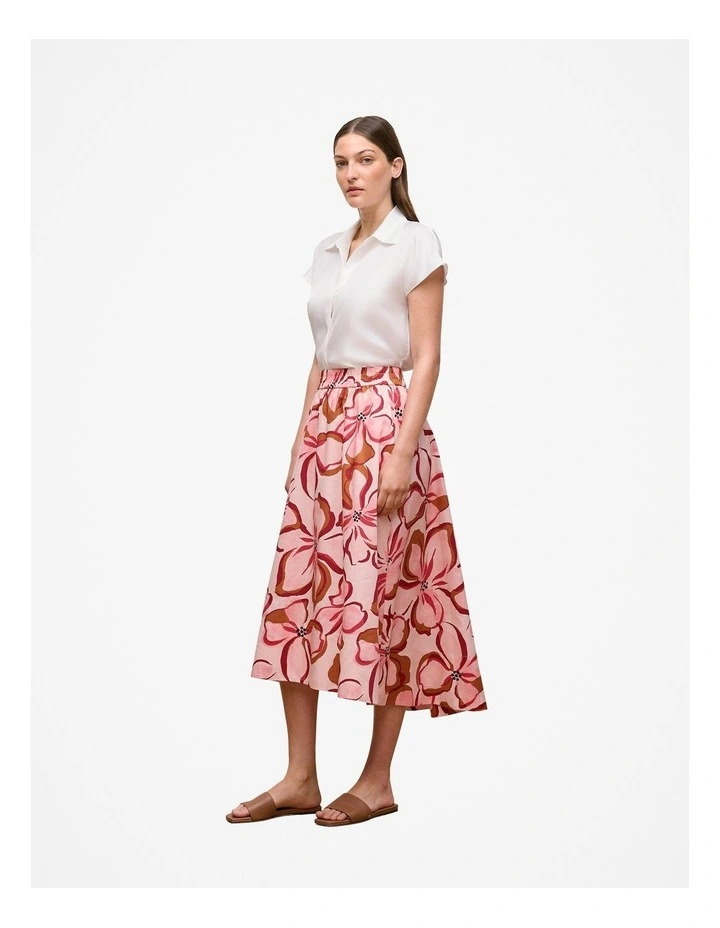 Peony Sateen Hi Lo Skirt in Soft Pink image 4