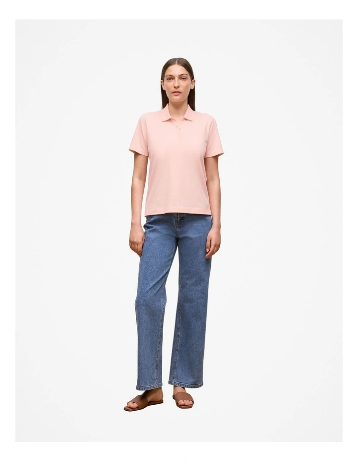Pique Classic Monogram Polo in Soft Pink image 2