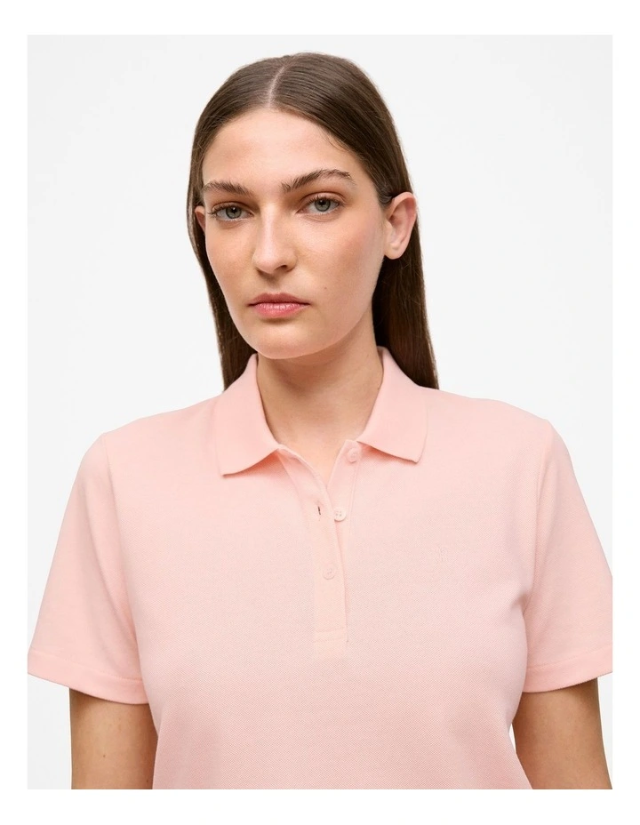 Pique Classic Monogram Polo in Soft Pink image 3