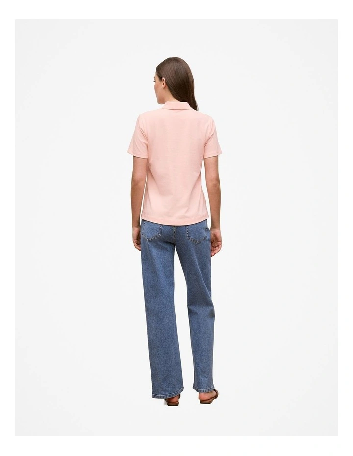 Pique Classic Monogram Polo in Soft Pink image 4