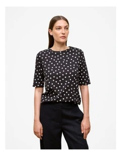Spot Half Sleeve T-shirt in Black