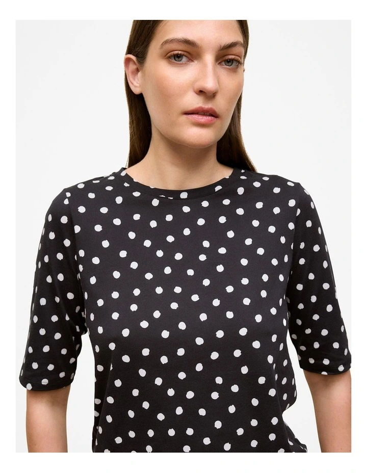 Spot Half Sleeve T-shirt in Black image 3