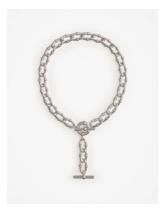 Signature Link Fob Necklace in Silver