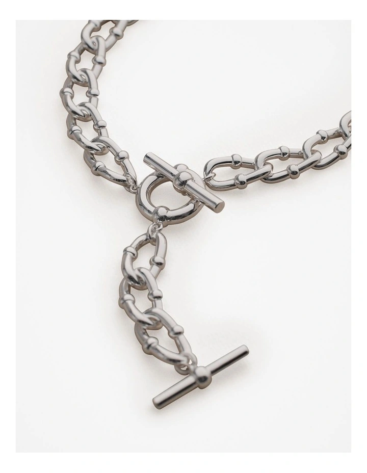 Signature Link Fob Necklace in Silver image 3