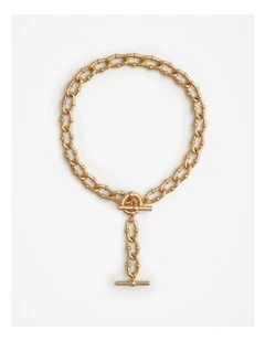 Signature Link Fob Necklace in Gold