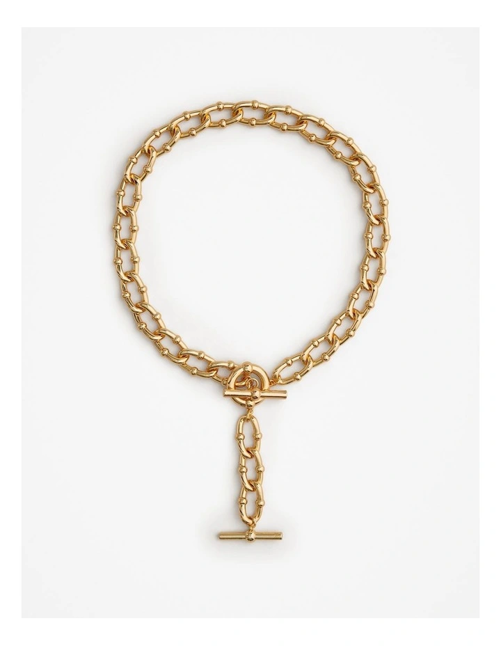 Signature Link Fob Necklace in Gold image 1