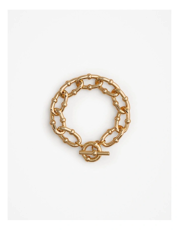 Signature Link Fob Bracelet in Gold image 1